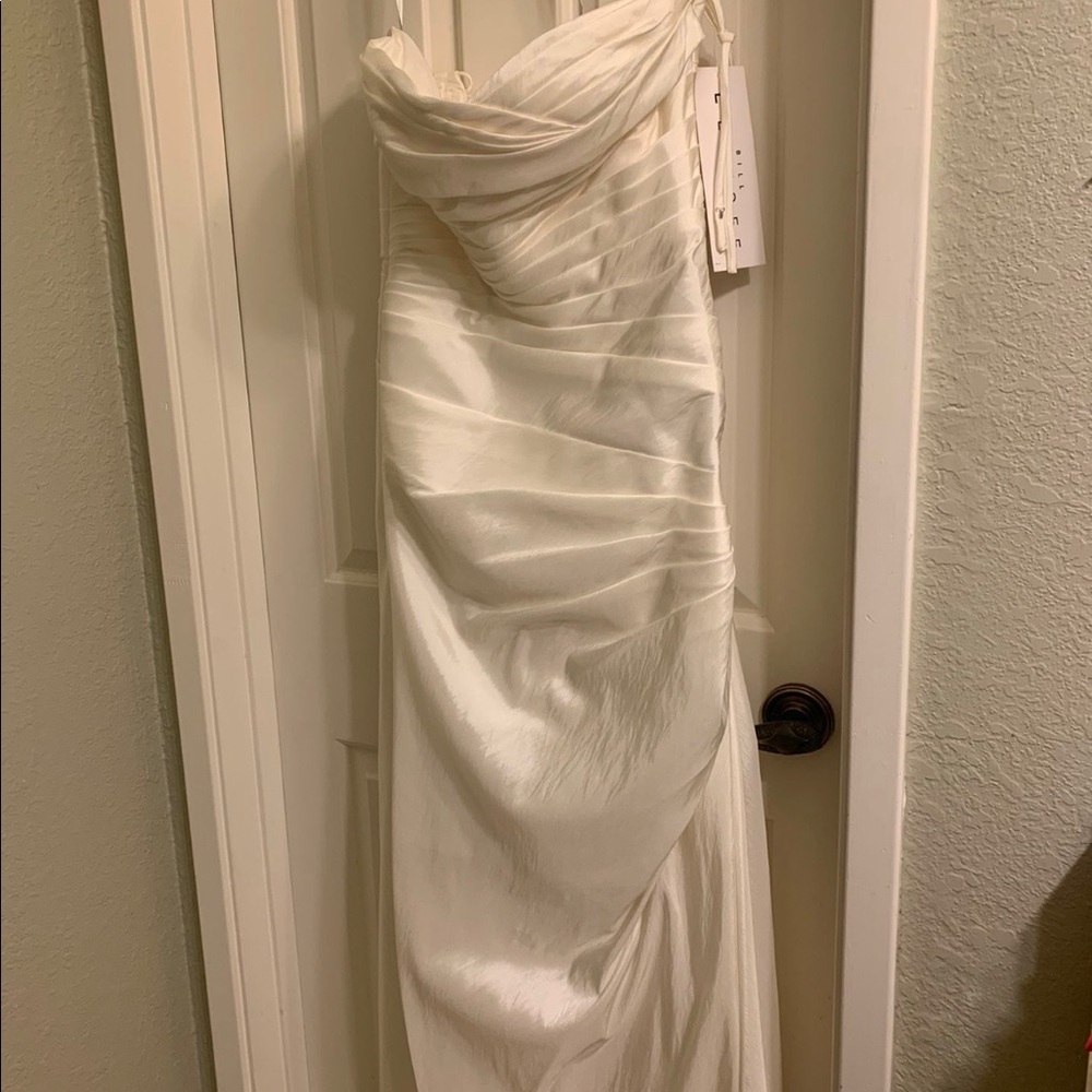 Bill Levkoff Ivory Taffeta Corset Bridesmaid Dress NWT 6 8